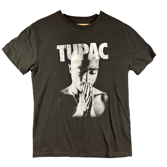 EUC Women's Black Tupac Graphic Tee Sz Large - Picture 1 of 6